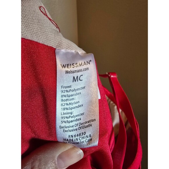 Weissman child size medium one piece dance costume with red sequins - Picture 6 of 7